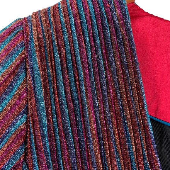 Jonathan Simkhai Rainbow Metallic Stripe Gown Size 4 Evening Formal - Picture 7 of 9
